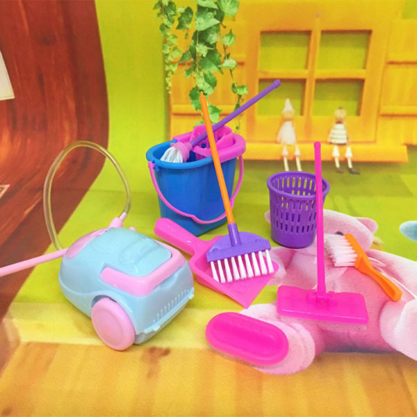 9-delade toddler present till barn och toddler och set med leksaksdammsugare Interactive för lekhus T