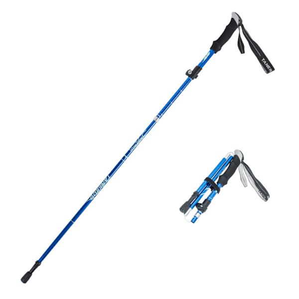 Walking Stick, justerbar hopfällbar utdragbar käpp, lätt flexibel gånghjälp hopfällbar käpp Blue