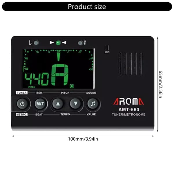Digital Metronom Stämapparat Tongenerator Elektronisk Metronom Gitarrstämmare