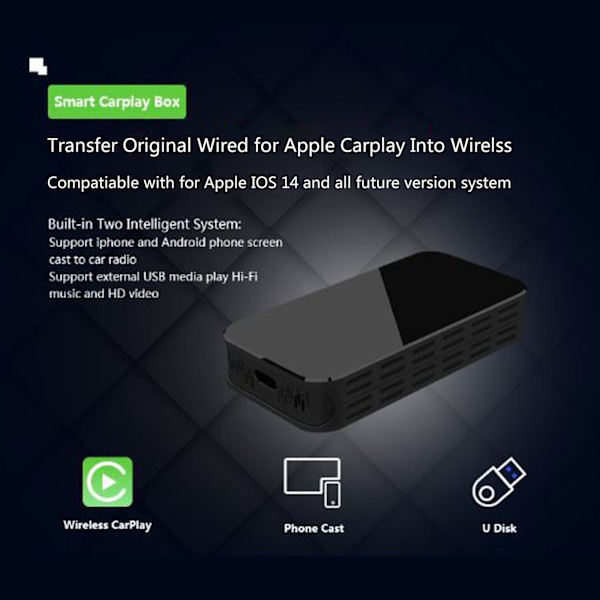 CarPlay Dongle Mini USB Carplay Modul Universal Auto Multimedia Spiller Link