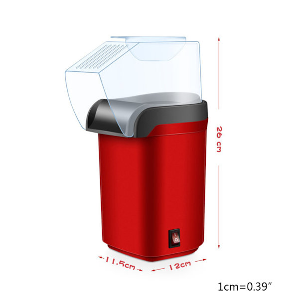 Hot Air Popcorn Maker Machine Hem Popcorn Maker 3 Minuter Snabb Elektrisk Popcorn Popper Hälsosamt mellanmål för barn Vuxna