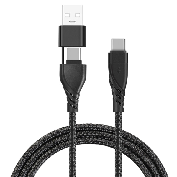 Snabbladdning USB C-kabel, USB-A USB-C till typ C-laddarkabel för mobila enheter PD65W/QC3.0 Laddningsdatalinje