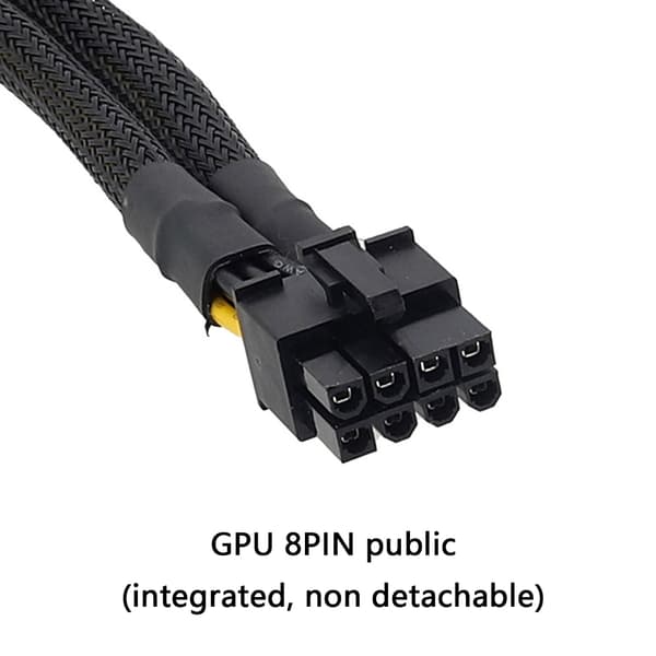 Dobbelt 6-bens hun til 8-bens han GPU-strømkabeladapterstik til stationær computer