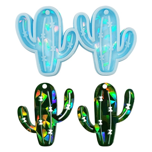 Smycken Form Holografisk Nyckelring Form Kaktushänge Berlocker Form Form Form för gör-det-själv hantverk