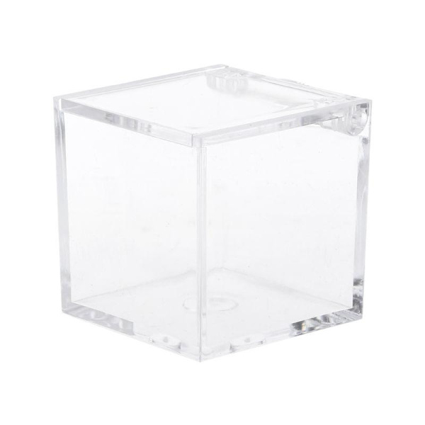 Transparent Kub Bröllopsgåva Godisask Plast Transparent Klar Presentaskar