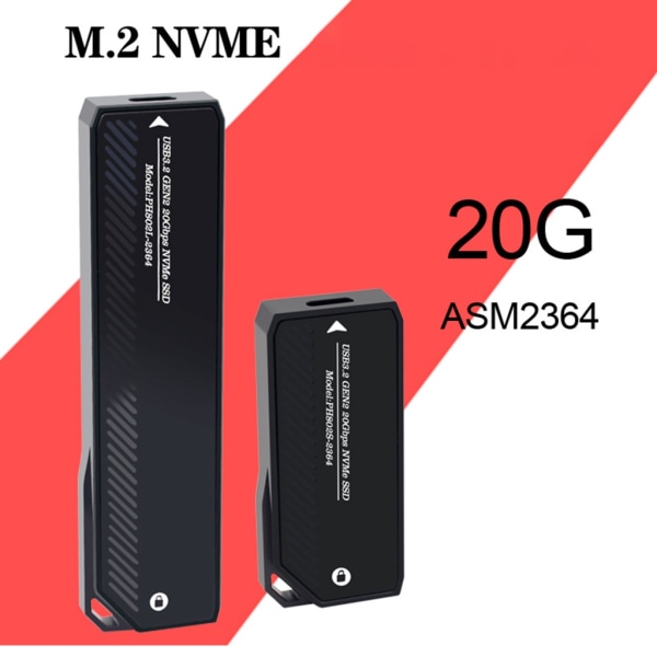 NVMe M.2 hårddiskhölje M.2 till USB C SSD-hölje med 20 Gbps hastighet för snabba överföringar Verktygsfri installation Short style