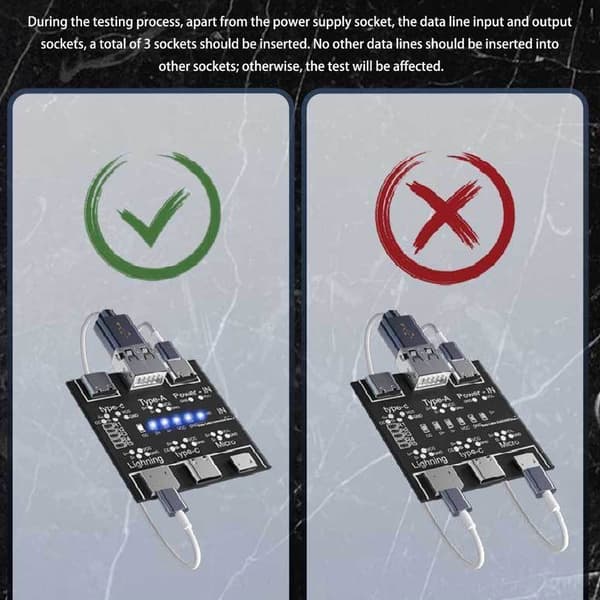 USB C Datakabel Tester Til Type C Smartphone Opladere Varmebestandig ABS