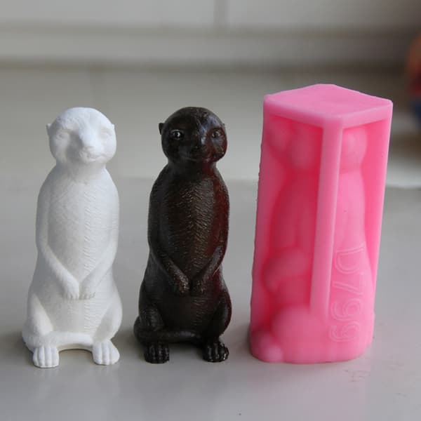 Silikonform for DIY Surikater Lys og Ornamentlaging Aromaterapi Form