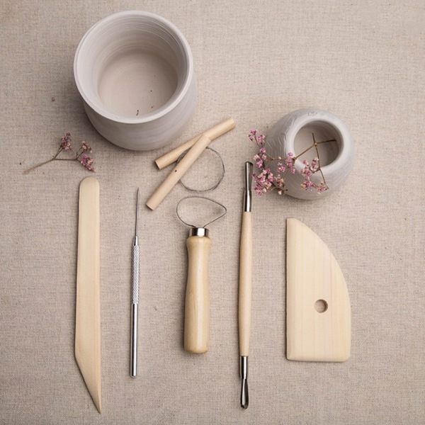 8 st keramiklera modelleringsverktyg Carving lera gör-det-själv-verktyg Keramik skulpterande lera Rengöringsverktygset modelleringslera set
