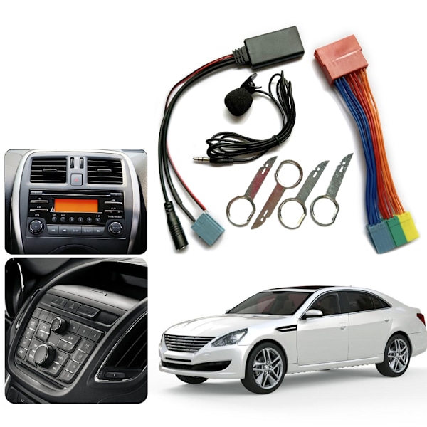 Bil 20-pinners ledningsnett Bluetooth-kompatibel Aux-inngangskabeladapter ledningsnett