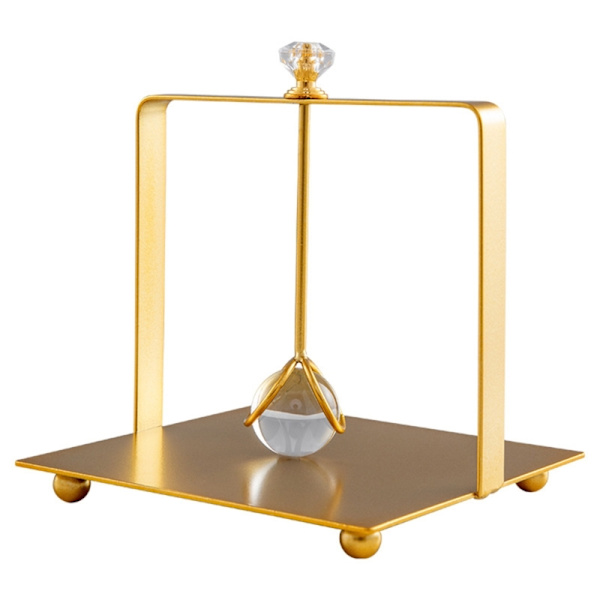 Smidesjärn kristallkula vävnadslåda Skrivbord hemdekorationer Vardagsrum Soffbord förvaring vävnadslåda med fyrkantig bas Gold