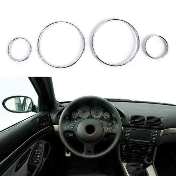 Krom Målere Instrumentpanel Urskiver Ringe Ramme Trim Speedometer til E39 E38 E53