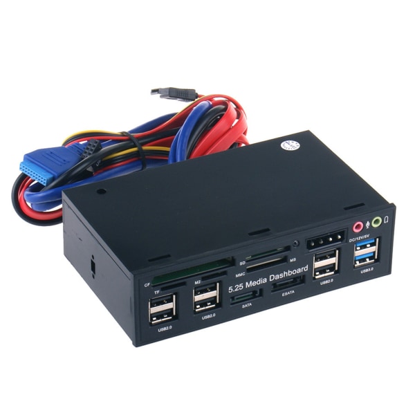 USB 2.0/3.0 Hub PC Dashboard MediaFrontpanel Audio Sata-port för MS/TF/CF/SD/M2 Dataöverföring Upp till 3.0Gbps