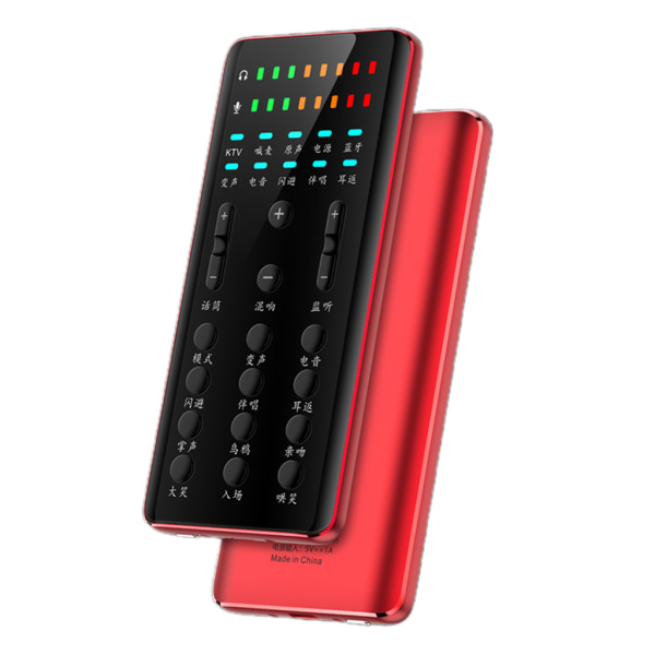 Bluetooth-kompatibelt lydkort stemmeforvrenger multi effekt board mikrofon ekstern USB live lydkort mikser for mobiltelefon