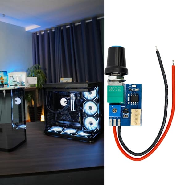 12V 4-pin PWM Køleventilator Kontrollermodul Inkluderer ABS Design