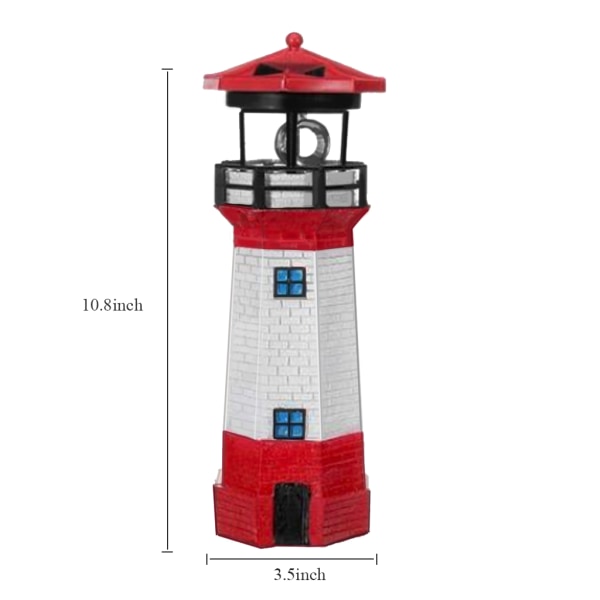 Solar Garden Lighthouse Statyer med roterande ljus Utomhusdekor Hantverk Ornament Ljus Trädgård Uteplatser Gräsmatta Skulpturer