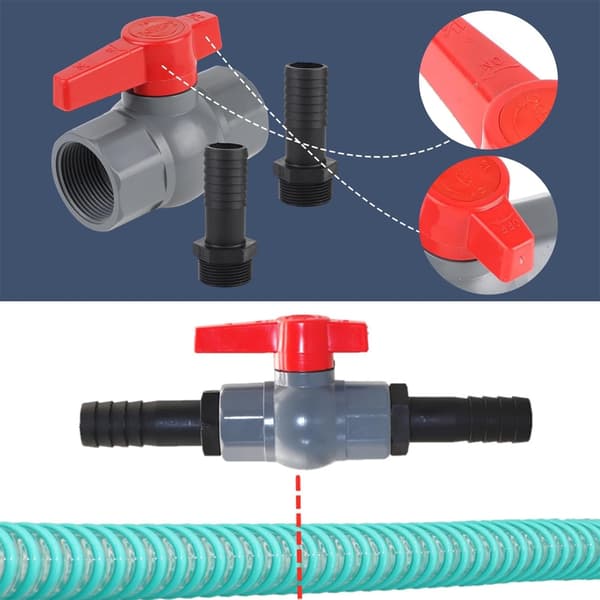 PVC Kuleventiler 40mm Hunfitting 32mm Slangeadapter For Vannsystemer