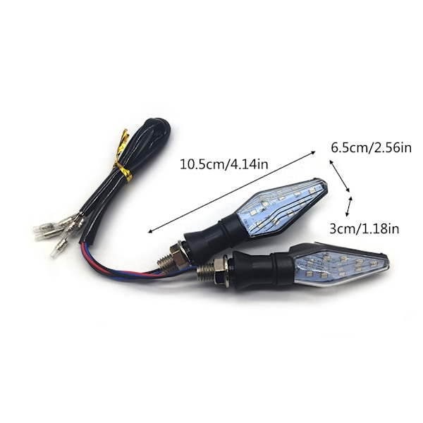 4x Motorsykkel Blinklys 12V 12LED Tofarget Blinklys Vanntett
