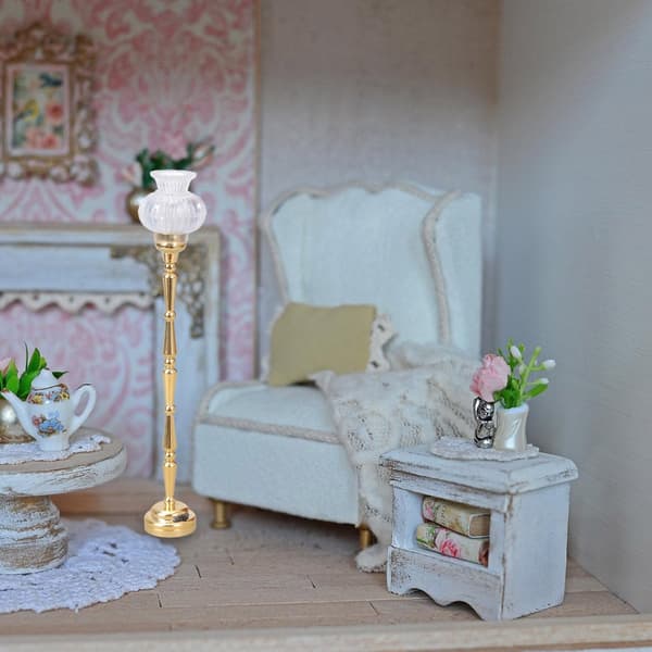 Miniature Gulvlampe Model Dukkehus Tilbehør Rollespil Møbler