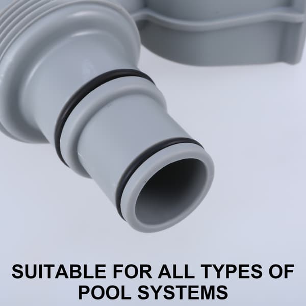 Poolslangadapter med kolvventiler och rörhållare för poolpumpsystem