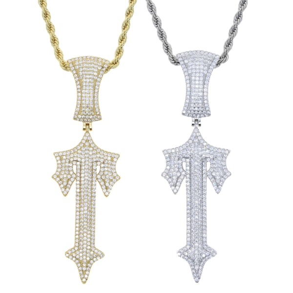 Korsformade halsband Delikat dekorativa tillbehör Lättvikts korshalsband Kopparhänge Halsband för Halloween Silver