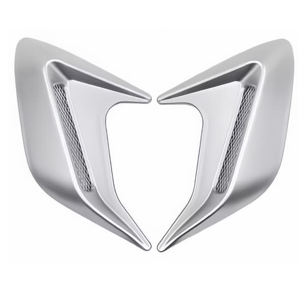 Peels Stick ABS Side Vent Mærkater Universal Auto Tilbehør Dekoration Trim Silver