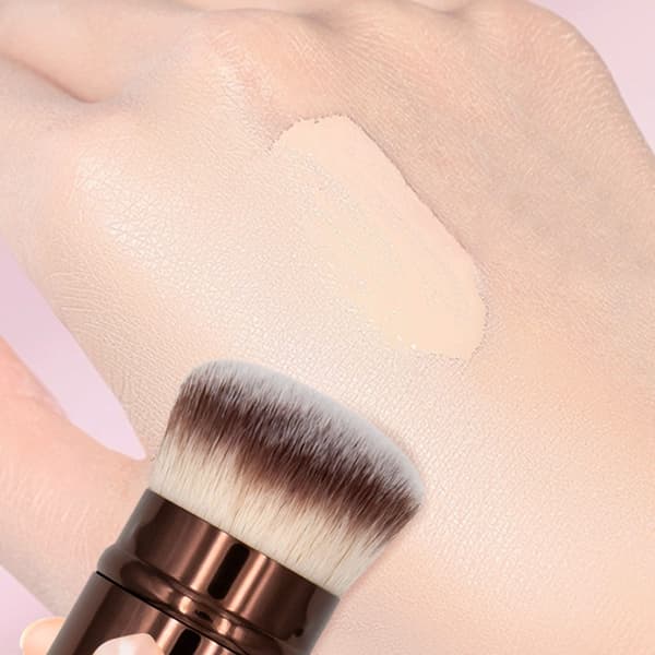 Teleskopisk børste med støvtæt dæksel, bløde, tætte børster til elegant makeup