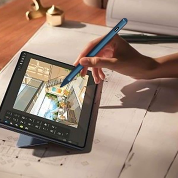 Högprecis Stylus Penna för Surface Pro 9/8/7/6/5/4/3 Pro X Go Book Magnetisk laddning, utbytbara spetsar Silver