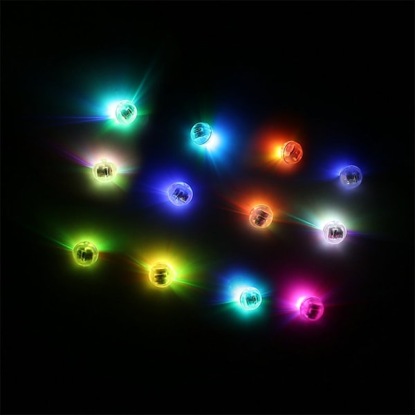 LED självlysande fingerljus Scen Liten boll Blixtlampa Konsert Julnattslampa Färgglad bollljus Plastmaterial White 20pcs