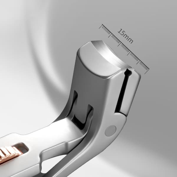 Negleklipper i rustfrit stål med bred kæbe til tykke, hårde negle, ergonomisk grebsdesign