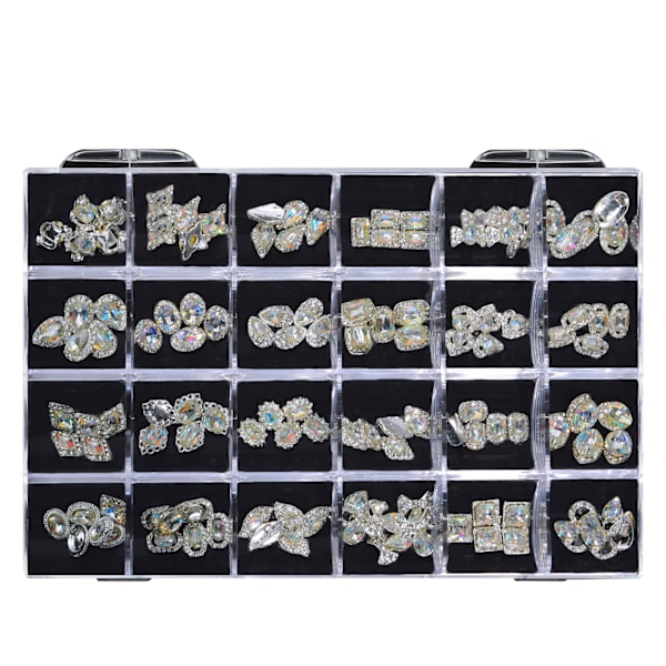 AB Neglekrystal Rhinestones, 3D Neglediamanter Glas Metal Negle Ædelstene Smykker Sten til DIY Håndværk Neglekunst Dekorationer