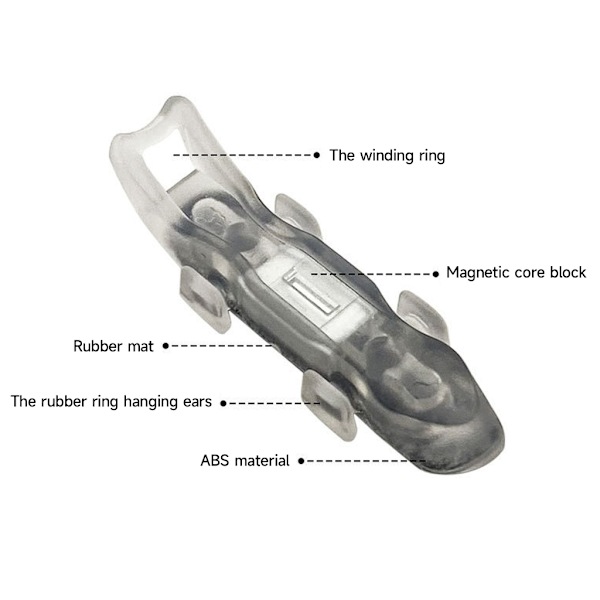 Magnetic Fishing Hook Keeper Black Fishing Baits Holder Fishing Hook Secure Keeper Holder med 2 olika gummiringar Transparent Magnetic style