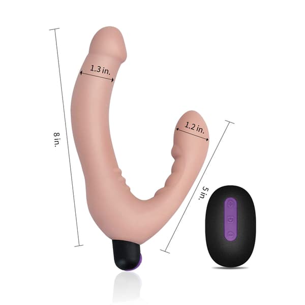Vibrerende stropløs strap-on dildo G-punkt klitorisstimulator voksensexlegetøj