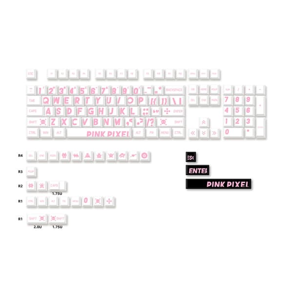 PBT Keycap 132 stk. Store tegn ROSA Keycaps CherryProfile Store tegn