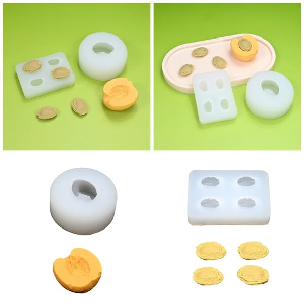Realistisk 3D Abrikos Silikoneform til Fondant Kagepynt Bagning Form A