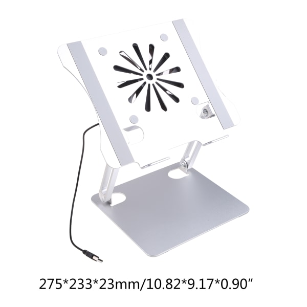 Fällbart bärbar stativ i aluminium för med fläkt Justerbar höjd Ergonomisk Notebook Cooler PC-hållare Riser för 11-17 tums varv