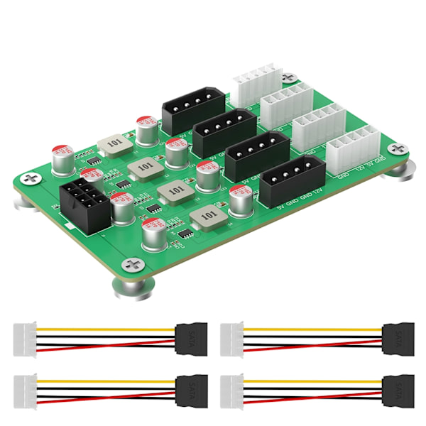 ATXs 6 8pin til 8-vejs 5V 12V spændingskort til computerforbindelse og adapter