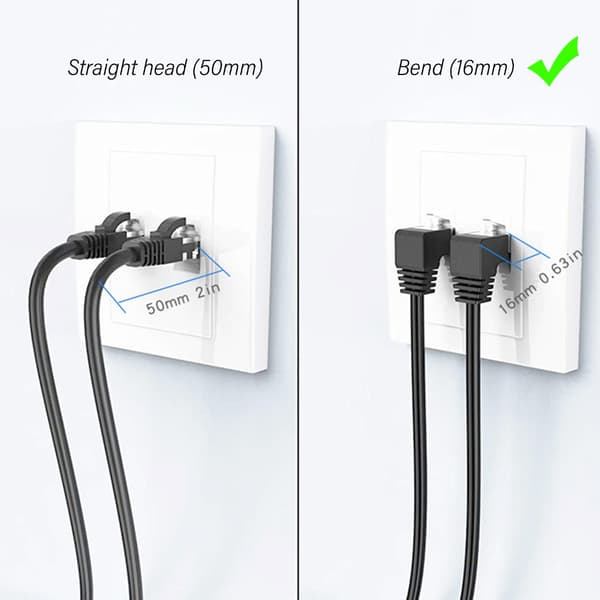 Cat8 Ethernet-kabel 10 Gbps rask nettverkskabel 10 Gigabit patchkabel 1m Bend up