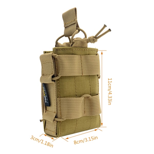 Molle Tactic Magazine Pouchhållare Clip Jaktväst Tillbehör Väska Open-Top Hunting Military Airsoft Mag Holder Pouch CP camouflage