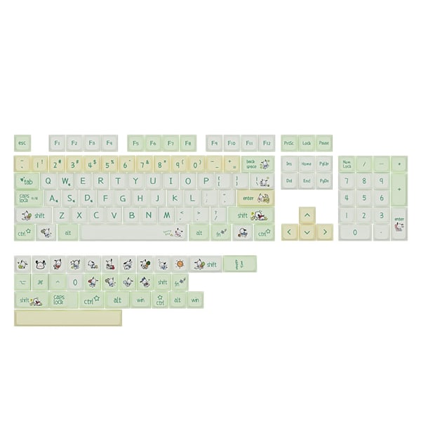 135 Tangenter Keycaps XDA Profil Tecknad Pochacco Hund Keycaps PBT DyeSublimation Mekanisk Tangentbord Keycap Set