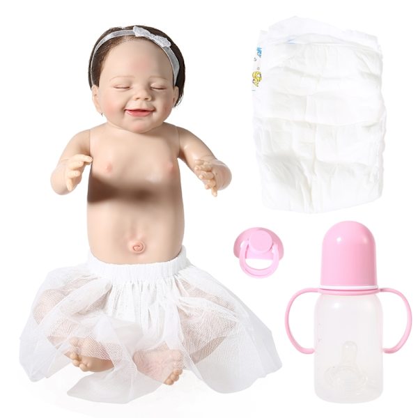 55cm Reborn Flickor Mjuk Kropp Söt Nyfödd Flicka Docka Baby Helt i Silikon