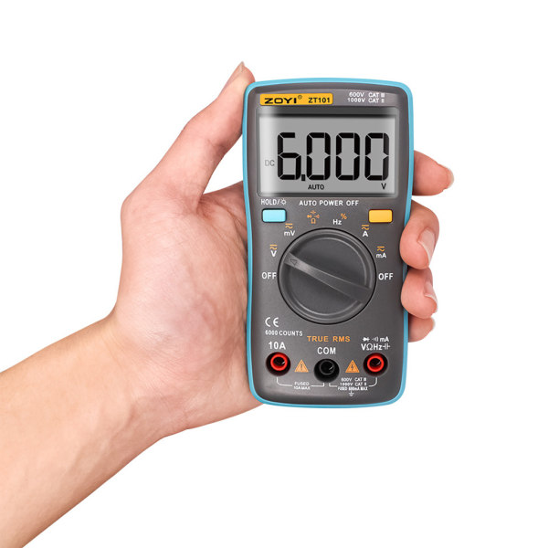 ZT101 Digital multimeter Bakgrundsbelysning A-C/D-C Amperemeter 6000 Counts A-C/D-C Amperemeter Voltmeter Bärbar Mätare Spänningsmätare