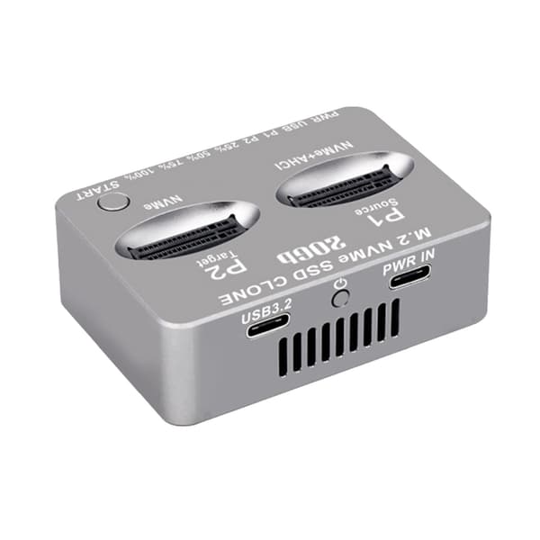 Dobbel Bay NVME Docking Station USB3.2 Type C Ekstern Harddisk Boks 20Gbps