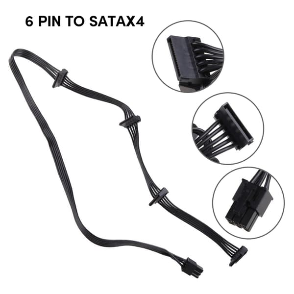 Modulkabel 6PIN til 4 SATA for G1G2 Strømmodulkabel Flat Kabel 85cm