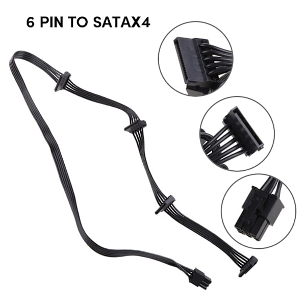 Modulkabel 6PIN til 4 SATA til G1G2 Strømmodulkabel Flad Linje 85cm