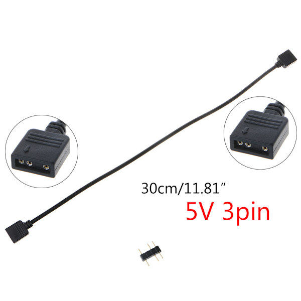 5V 3 Pin Computer Bundkort Forlængerkabel RGB Interface Connector Hub RGB Splitter Kabel til Computer Kabinet