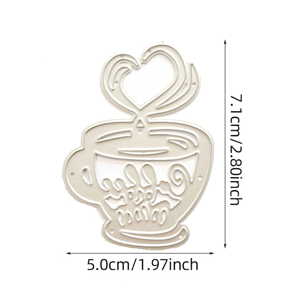 Hjärta Kaffe Metall Skärning Dies Scrapbooking Stencil Die Cuts Kort Prägling DIY Fotoalbum Form Formdekoration