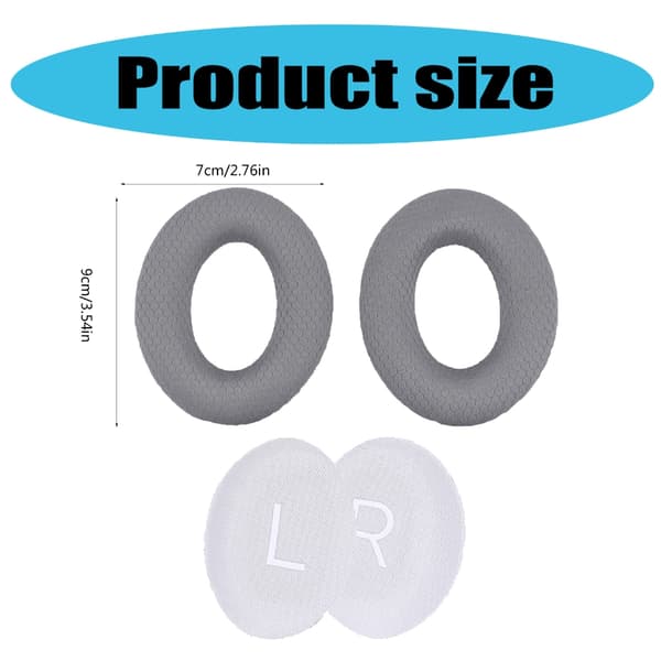 Erstatnings Mesh Stoff Øreputer Øreputer Øremuffer for QC45 QCSE New Quiet Comfort Wireless Black