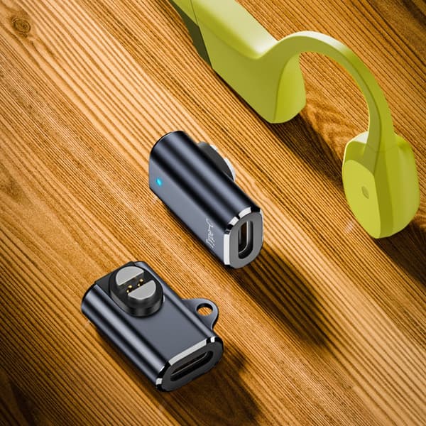 Benledning Hodetelefon USB C Ladeadapter LED-indikator Aluminium