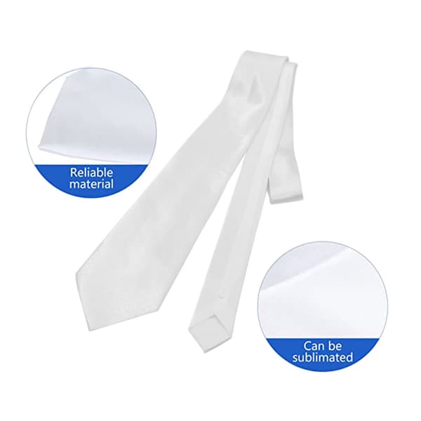 Herre Blank Sublimering Slips Ensfarget Hvit DIY Varmeoverføring Polyester Slips